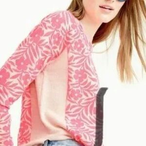 J. Crew Tan & Pink Floral Sweater XXS NEW NWT 🥰 Oversized